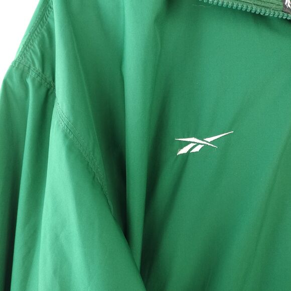 VTG Reebok Jacket Mens Large Green 1/2 Zip Pullover Mesh Lined Vent Windbreaker - Picture 5 of 16